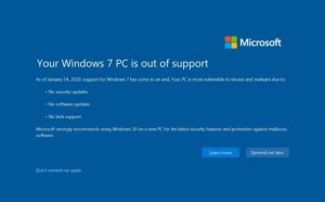 Windows 7 : comment désactiver la notification plein écran de fin de support