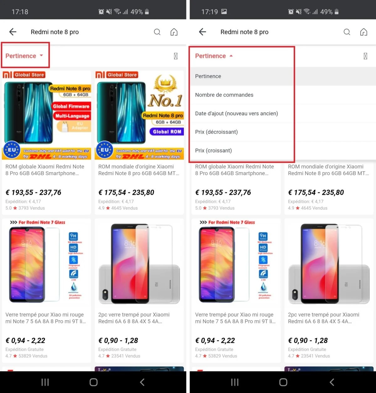 AE moteur de recherche mobile annnote