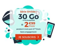 Forfait mobile Cdiscount 30 Go + 10 Go