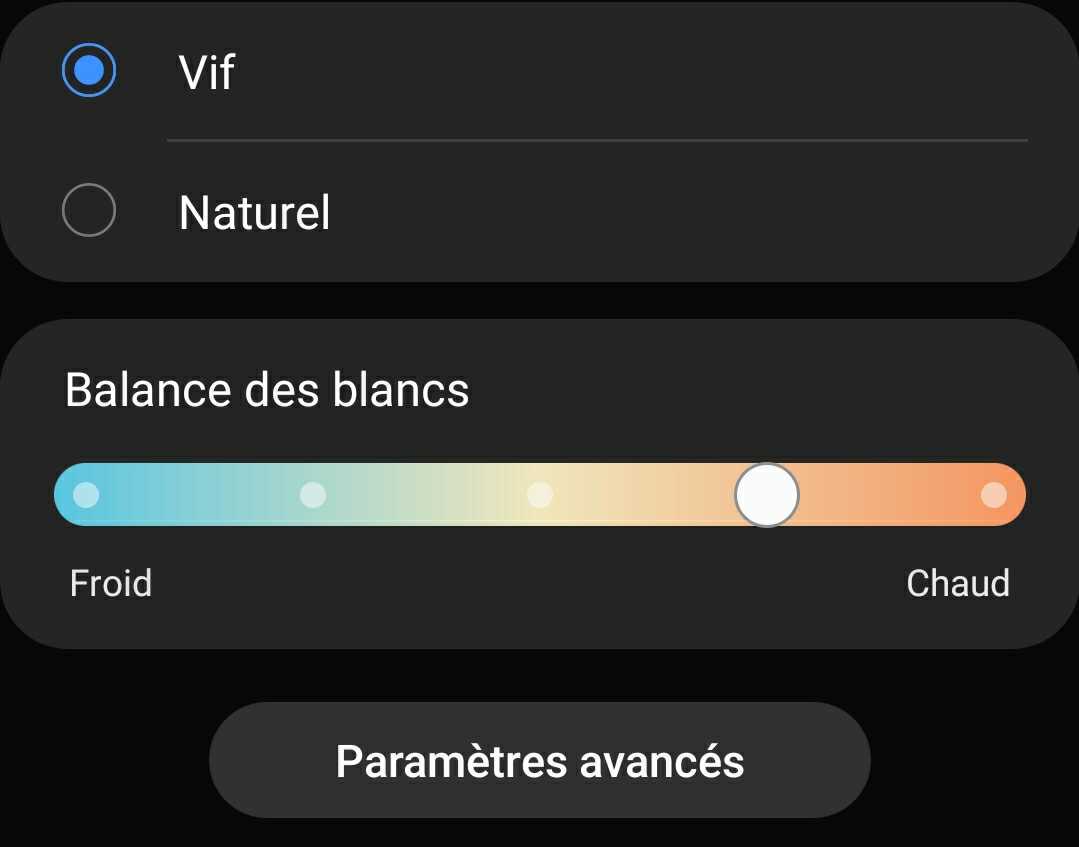 Mode vif chaud S20