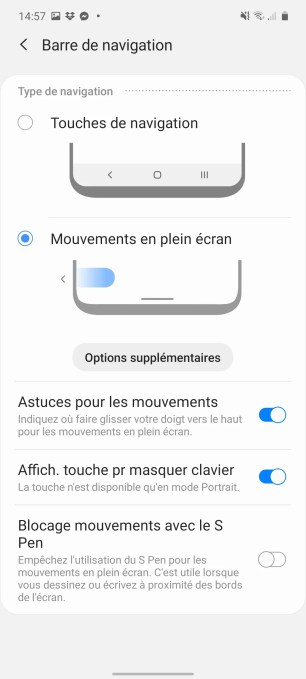 La navigation sur le Samsung Galaxy Note 10 Lite