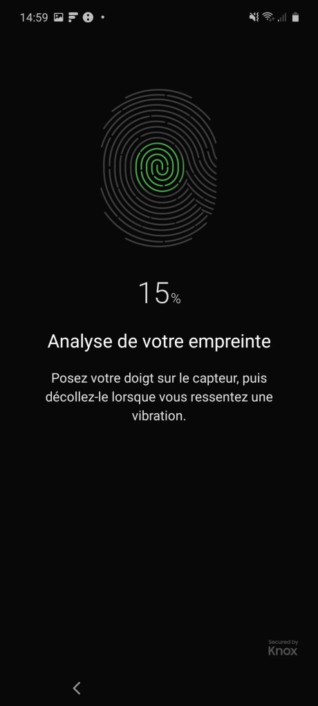 Le lecteur d'empreintes du Samsung Galaxy Note 10 Lite est intégré à l'écran