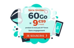 Prolongation pour le forfait mobile 60 Go à moins de 10 euros par mois