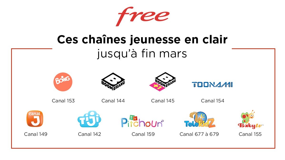 Chaines Freebox gratuites pour le confinement coronavirus