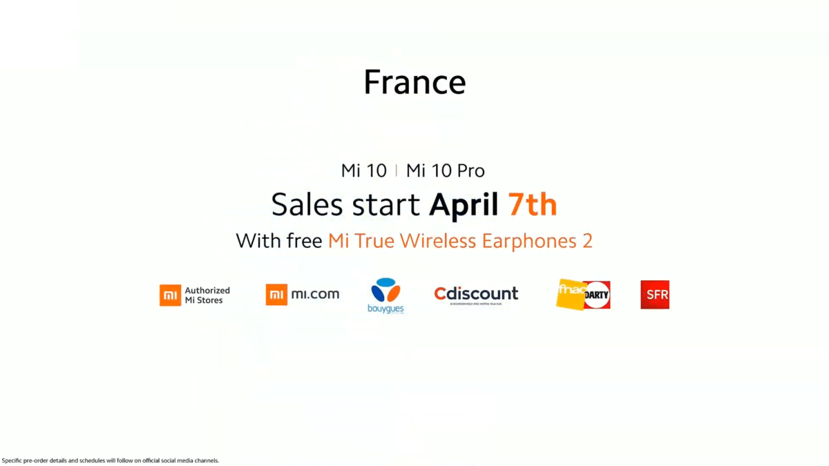 Xiaomi Mi 10 France