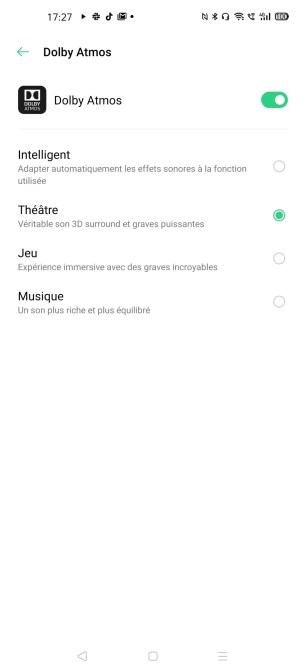 Brancher un casque filaire permet de modifier le mode d'écoute de l'Oppo Find X2 Pro