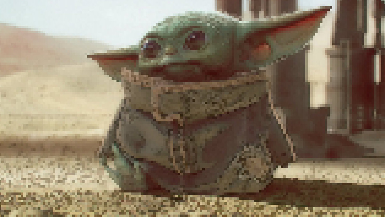 Baby Yoda (The Mandalorian) pixellisé