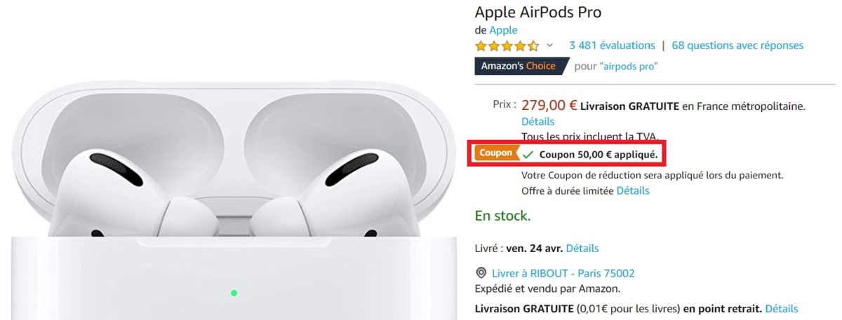 coupon promotionnel amazon airpods pro