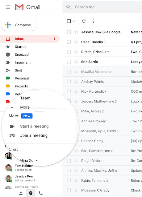 Google Meet dans Gmail