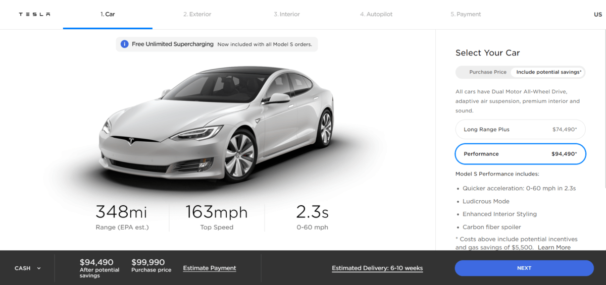 Fiche technique Tesla Model S