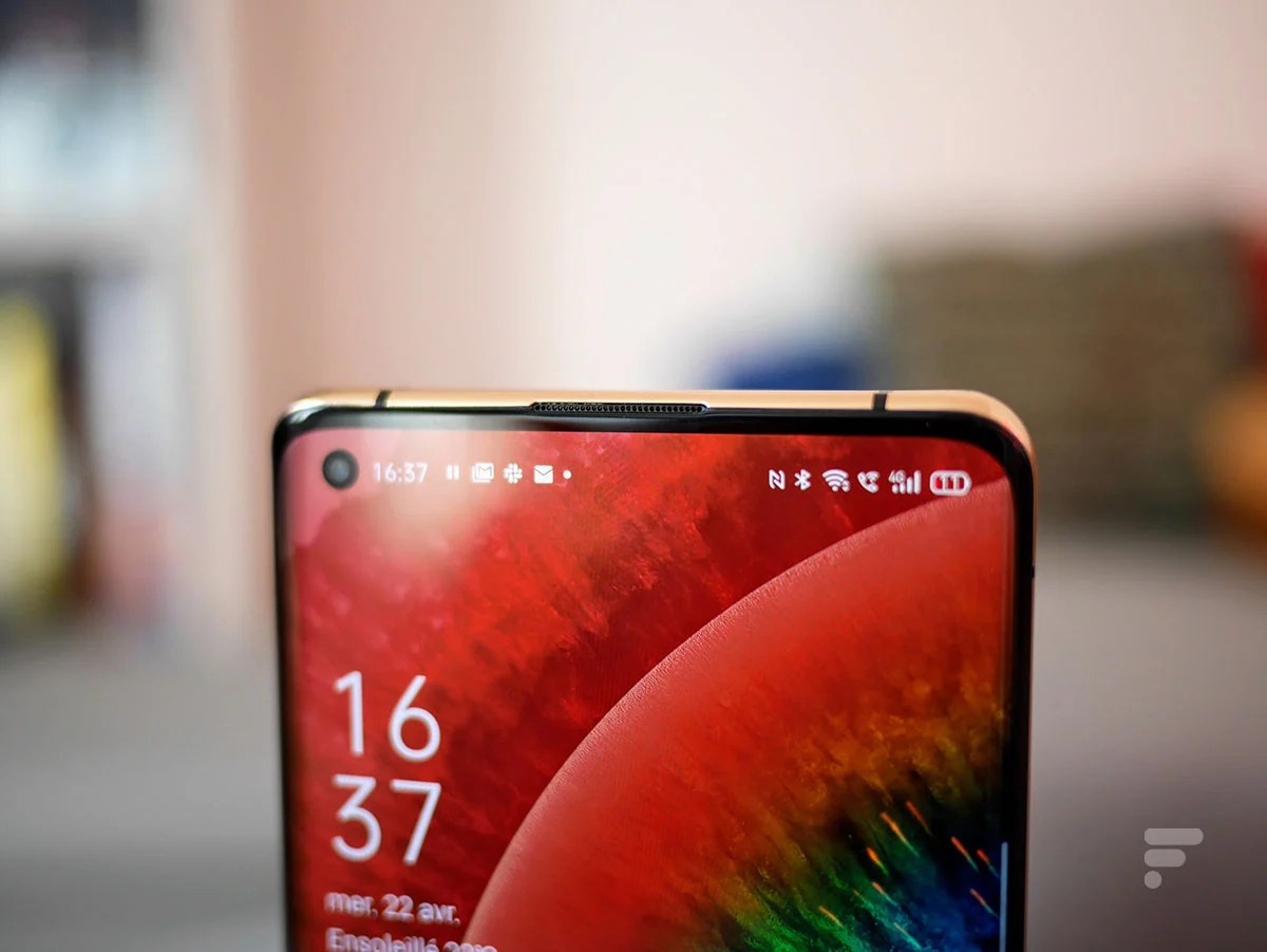 Le haut-parleur des appels est utilisé pour la stéréo sur l'Oppo Find X2 Pro