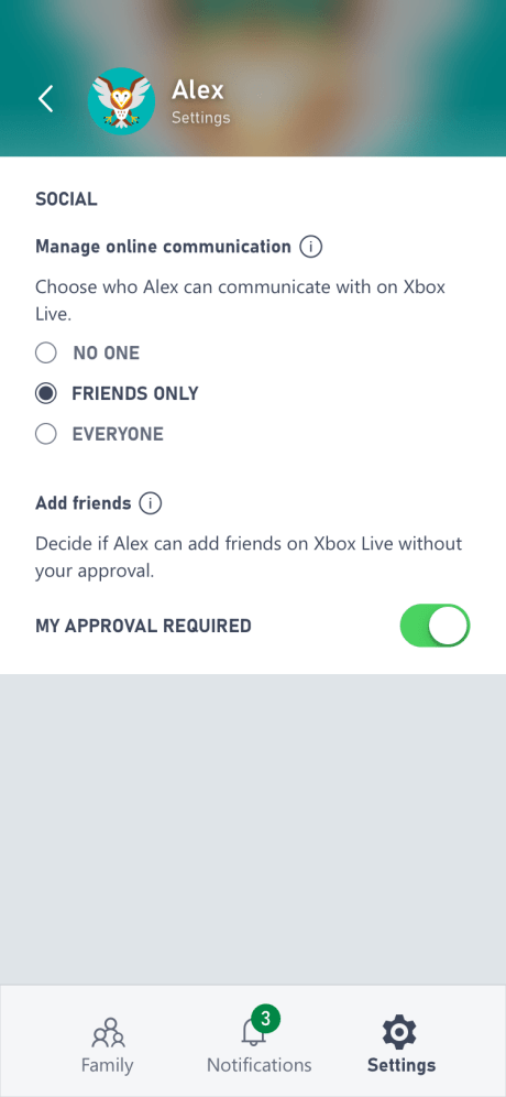 Xbox Family Settings