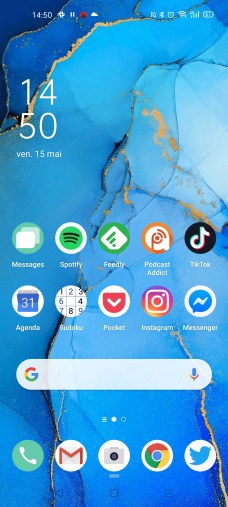 L'écran d'accueil de l'Oppo Find X2 Neo