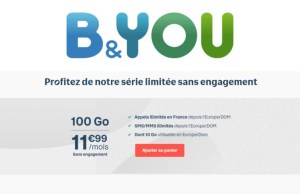 Bouygues Telecom prolonge son forfait mobile B&You 100 Go jusqu’à ce soir