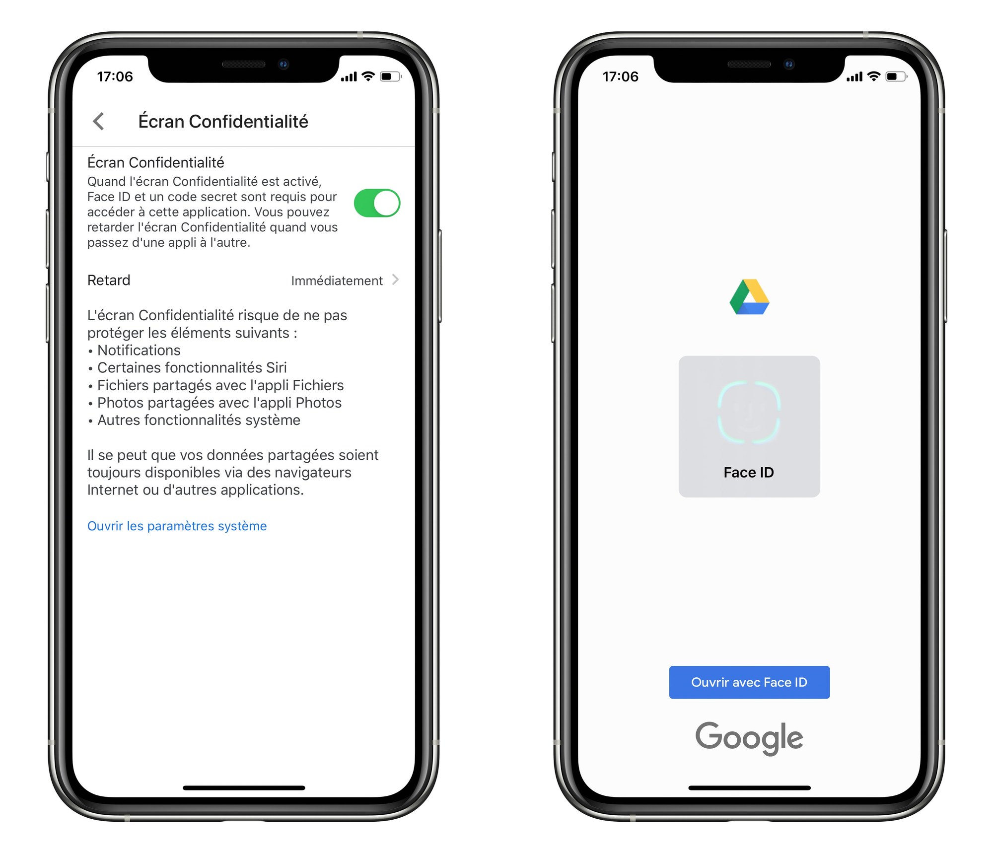 Google Drive Face ID