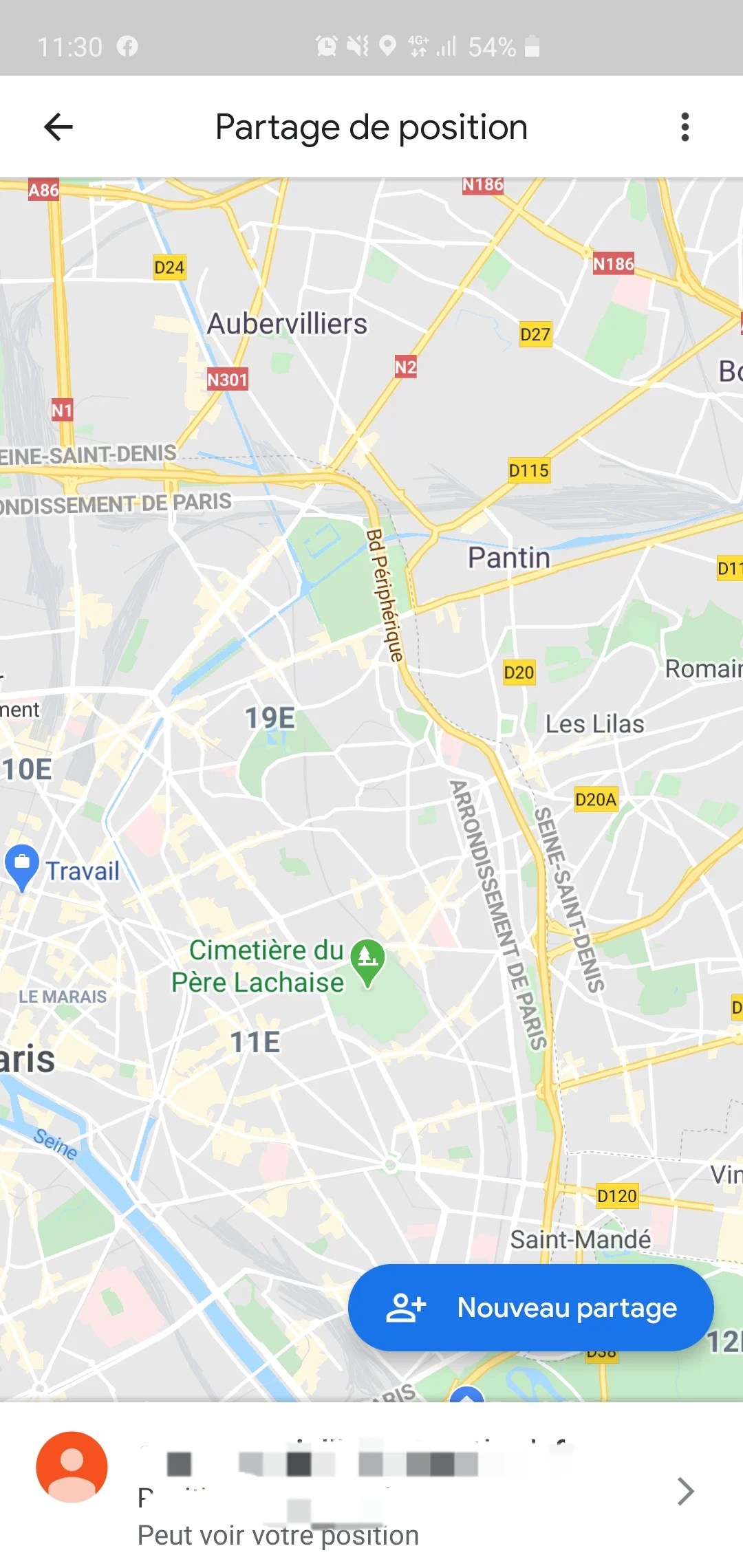 Partage de position sur Google Maps