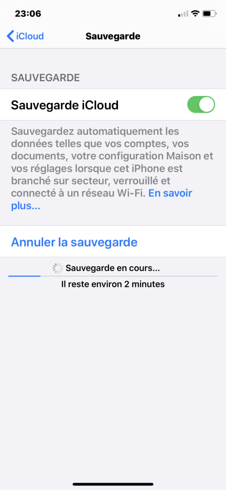 Sauvegarde iphone 6