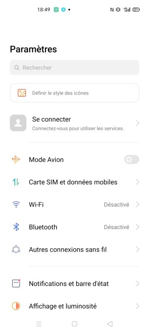 Paramètres du Realme 6 Pro