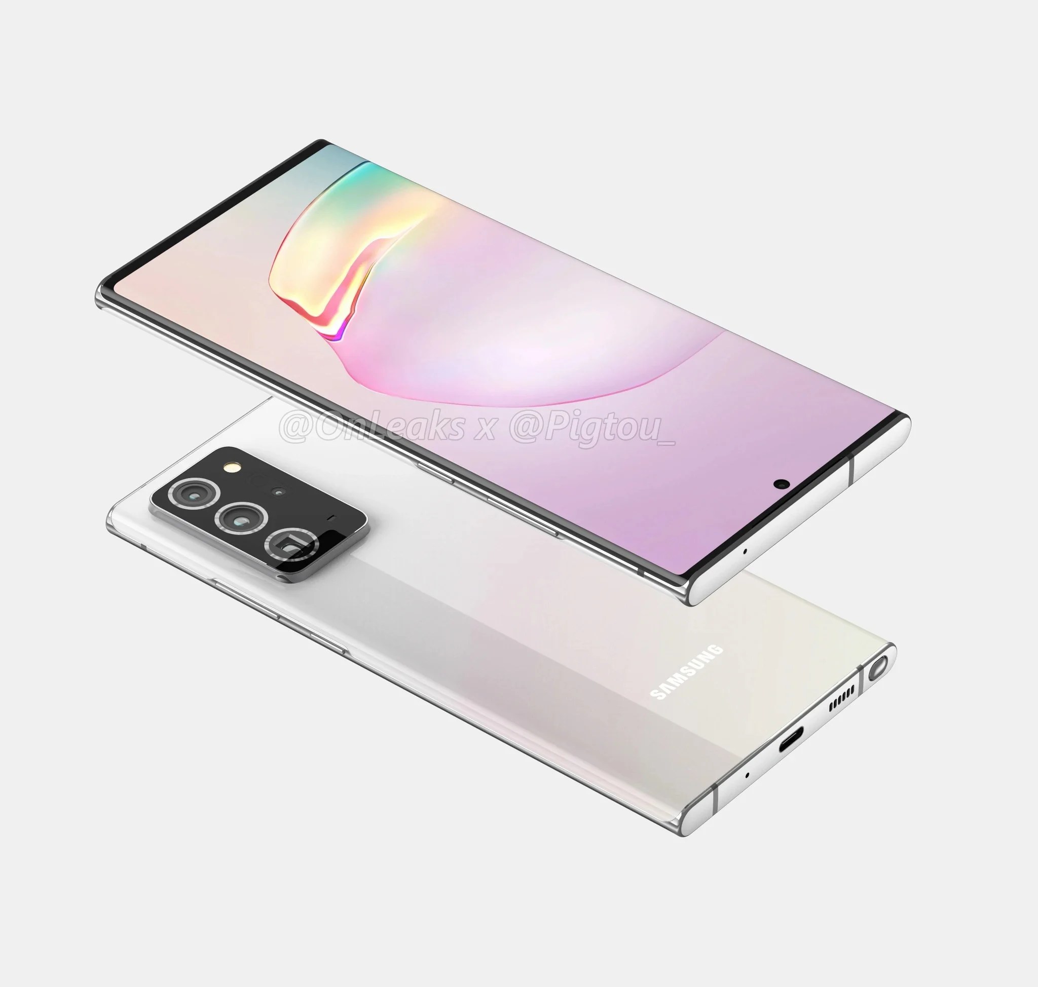 Rendu 3D du Samsung Galaxy Note 20 Plus
