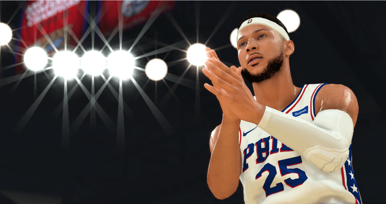 Un joueur dans le jeu vidéo NBA 2K20