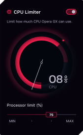 La limitation du CPU dans Opera GX // Source : Opera