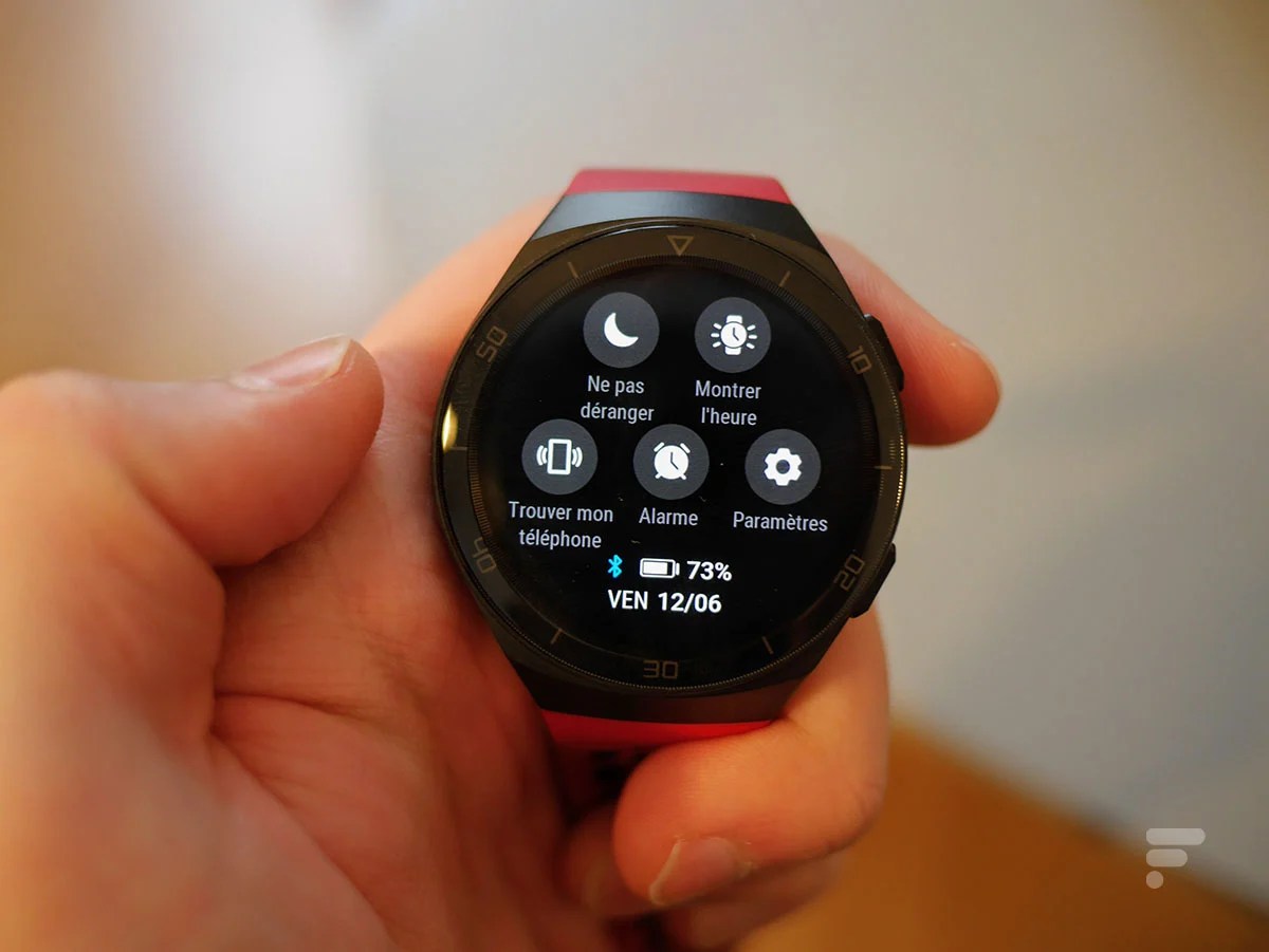 Les paramètres rapide sur la Huawei Watch GT 2e