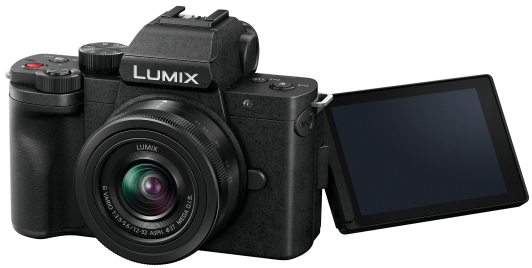 Le Panasonic Lumix G100 de dos