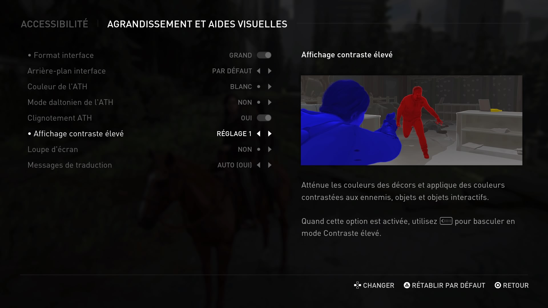 Le menu d'aide visuelle dans The Last of Us Part 2