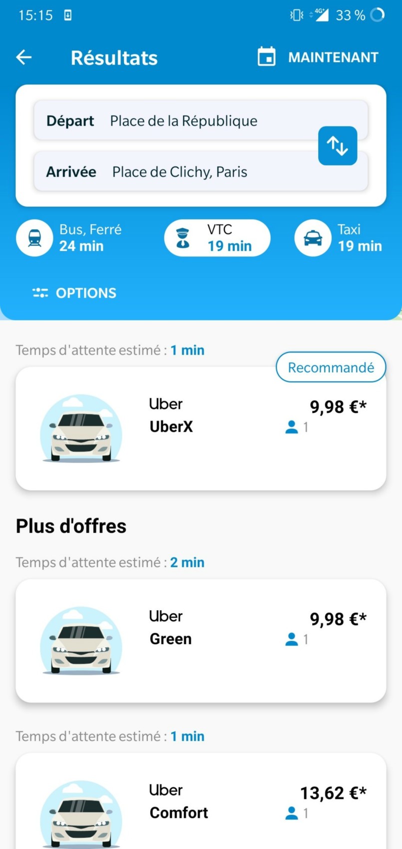 Assistant SNCF et Uber