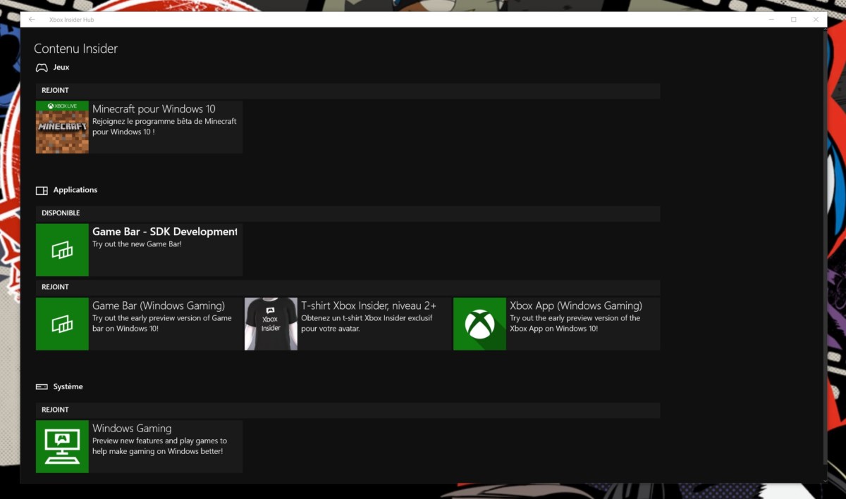 Xbox Insider programme proposé