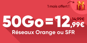 Forfait mobile : 50 Go à 12,99 euros sur les réseaux Orange ou SFR