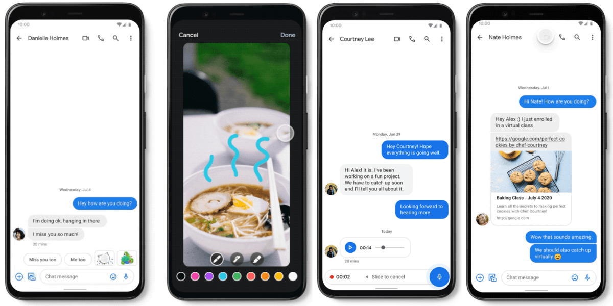 Nouveautés Google Messages