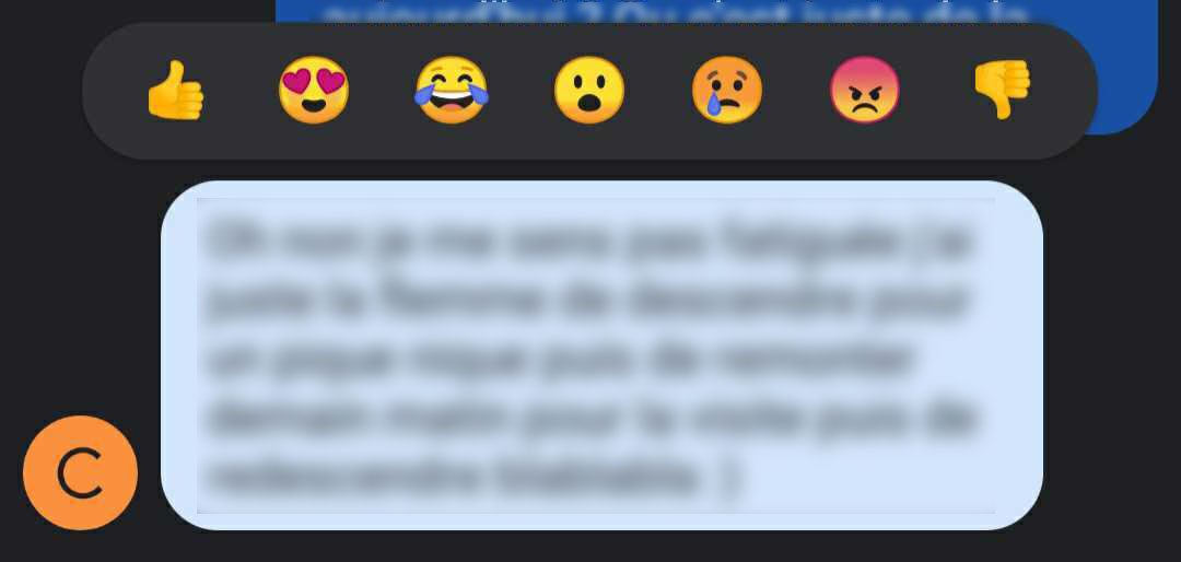 Emojis réaction Google Messages