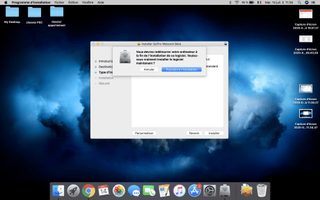 L’installation du logiciel GoPro Webcam sous macOS // Source : Maxime Grosjean pour Frandroid
