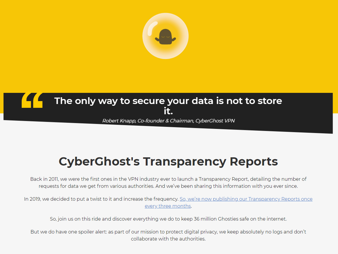 Cyberghost Transparency Report