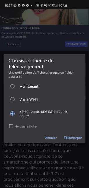 Programmer téléchargement sur Chrome Canary