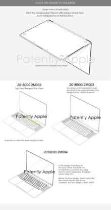 Un brevet de conception obtenu par Apple pour des bords fins sur un MacBook Pro // Source : Patently Apple