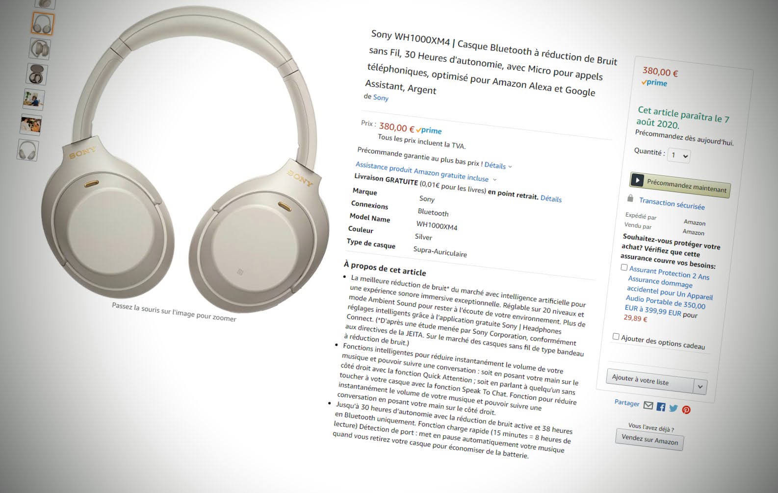 Le Sony WH-1000XM4 est déjà en précommande sur Amazon France