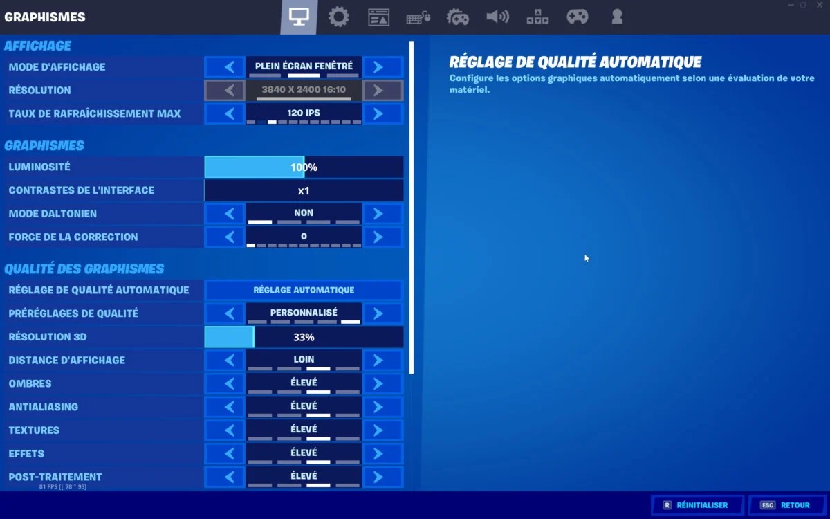 Dell XPS 15 2020 Fortnite graphismes défaut