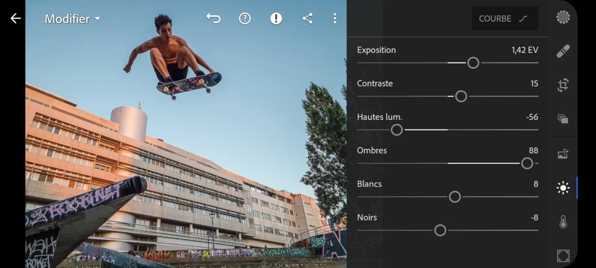 developpement photo figee lightroom mobile