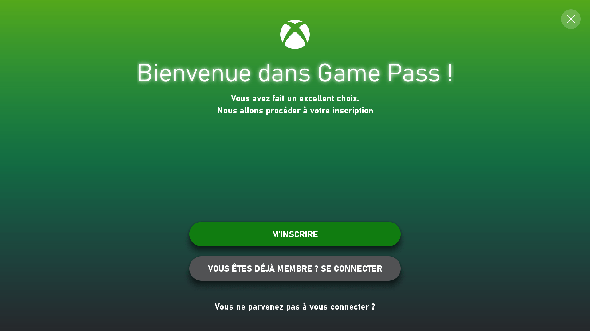 Xbox Game Pass connexion (1)