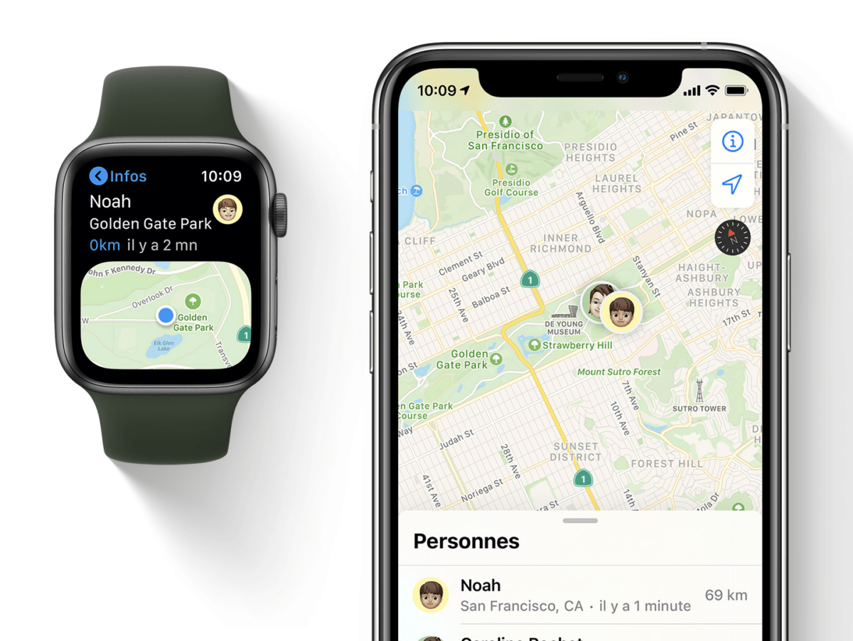 Apple Watch Configuration familiale suivi localisation enfant