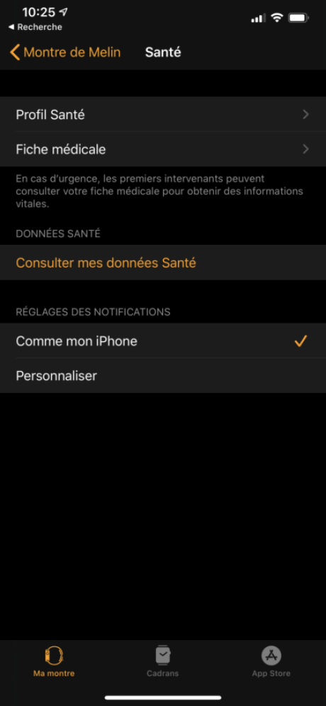 Configuration accessibilité apple watch