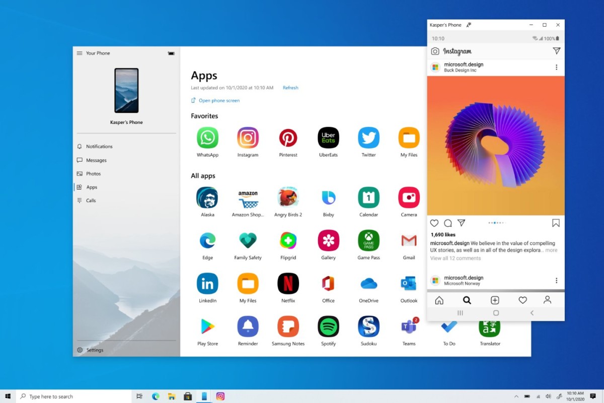 Your Phone - Applications Android sur Windows 10