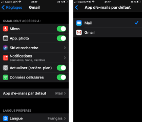 Configurez Gmail par défaut sur iOS 14