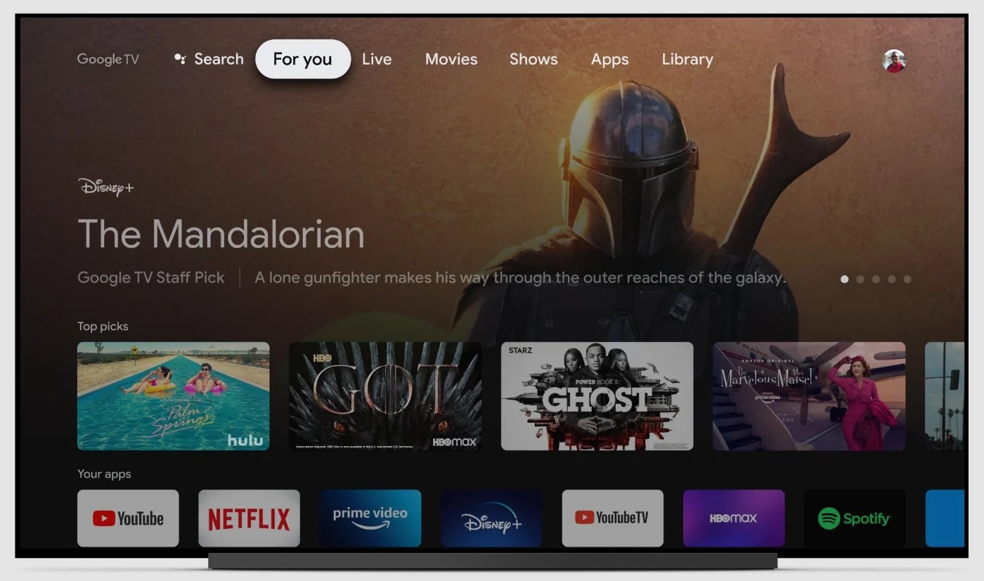 Google TV propose des suggestions de programmes personnalisées