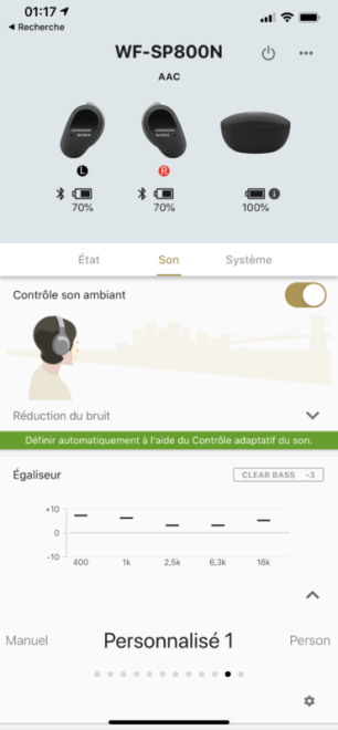 L'application Headphone Connect de Sony