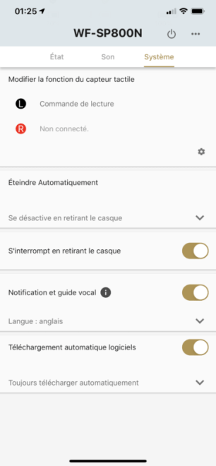 L'application Headphone Connect de Sony