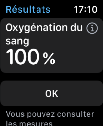 Apple Watch Series 6 oxygénation du sang résultat mesure