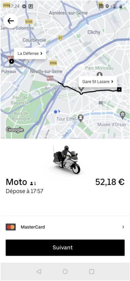 Uber Moto application